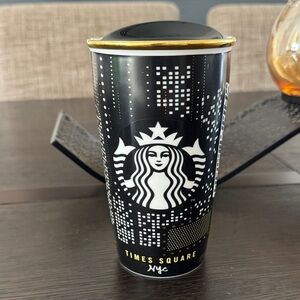 Starbucks 2015 Times Square Black and Gold NYC Tumbler